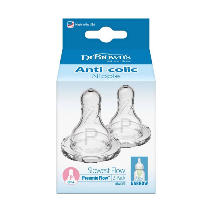 Dr. Browns Preemie Flow Silicone Narrow Options+ Nipple 2pcs