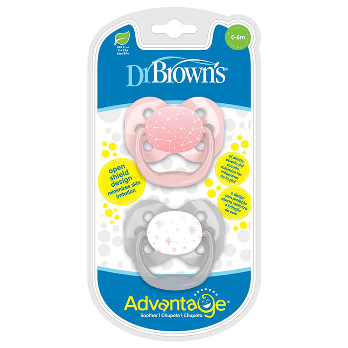 Dr. Browns - Stage 1 Advantage Pacifier Stars 2pcs - Pink