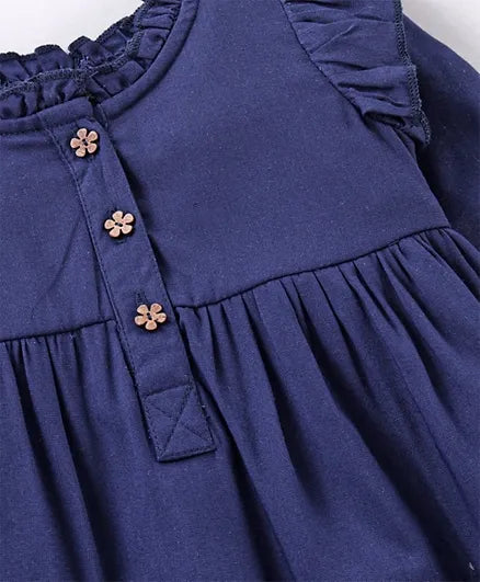 Bonfino Full Sleeves Frock with Bloomer - Blue