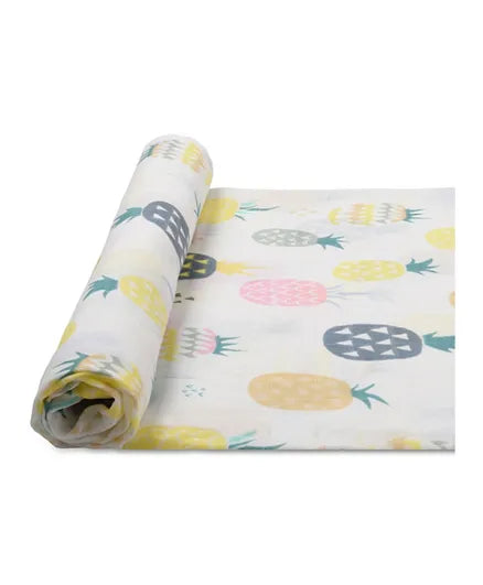 Anvi Baby 100% Organic Cotton Muslin Swaddle Wrap - Pineapple Party