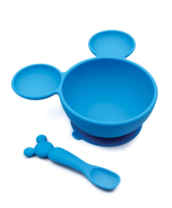 Bumkins- First Feeding Set, Mickey Mouse, Blue Silicone