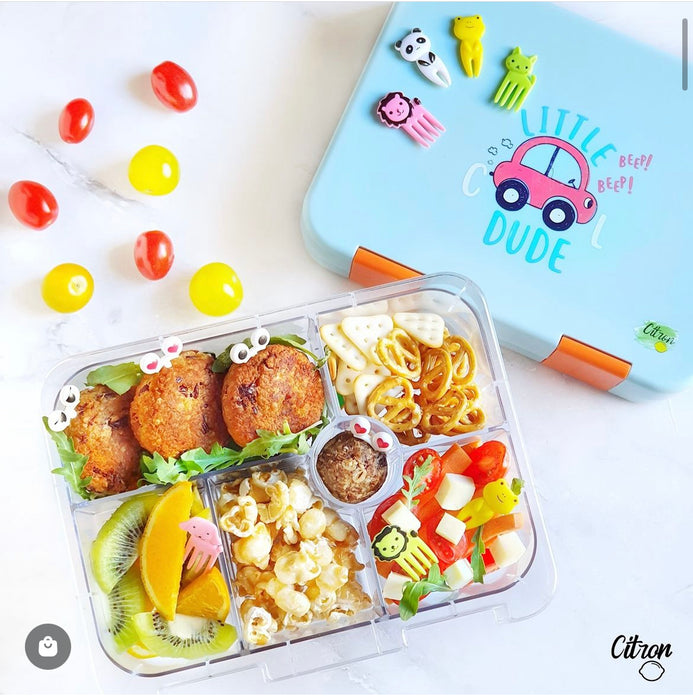 Citron Award Winning , 4-Compartment Bento-Style Kids Snack Box  – (CARS)