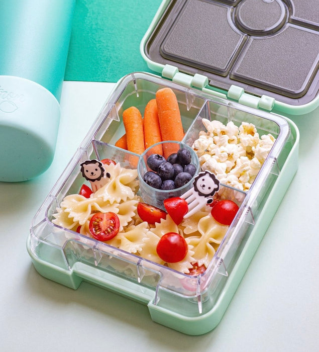 Citron Award Winning , 4-Compartment Bento-Style Kids Snack Box  – (MINT DINO)
