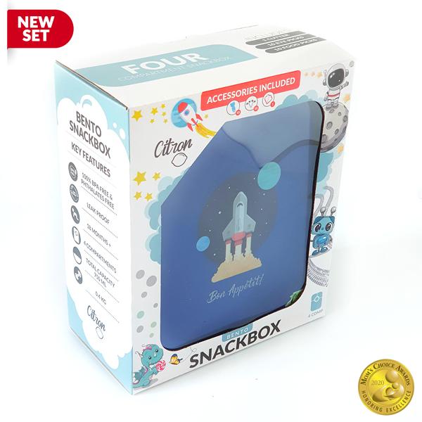 Citron Award Winning-Bento Style-Snack Box and accessories Dark Blue Spaceship