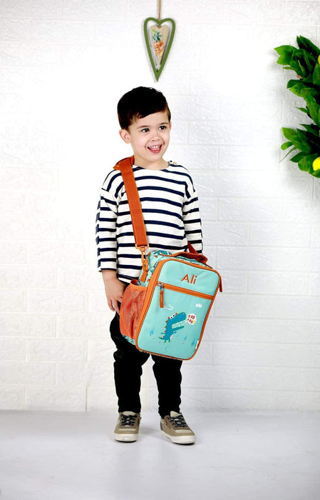 Thermal Lunch Bag- Dino- with bottle holder and padded shoulder strap