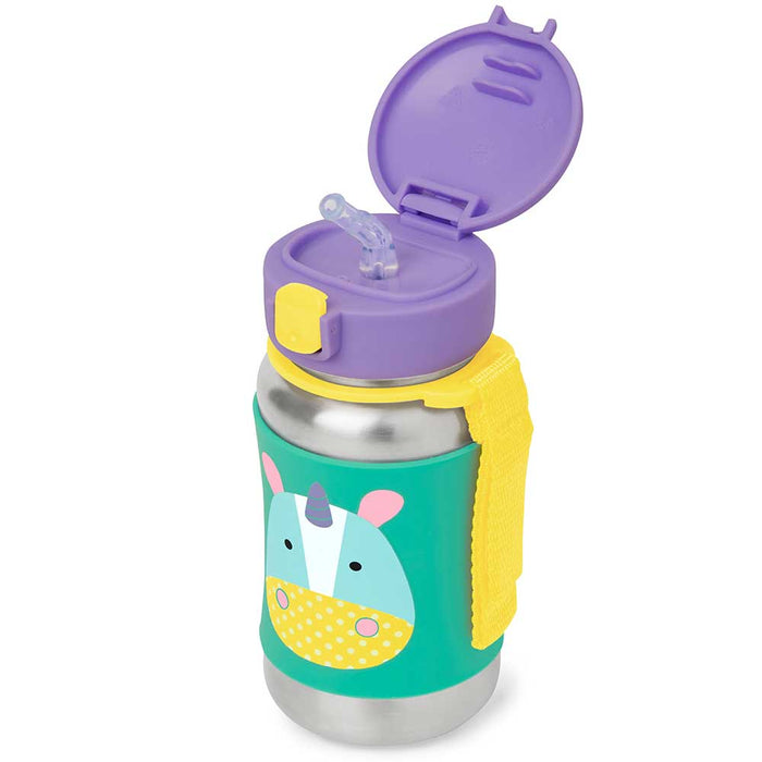 SkipHop - Zoo Stainless Steel Straw Bottle - Unicorn