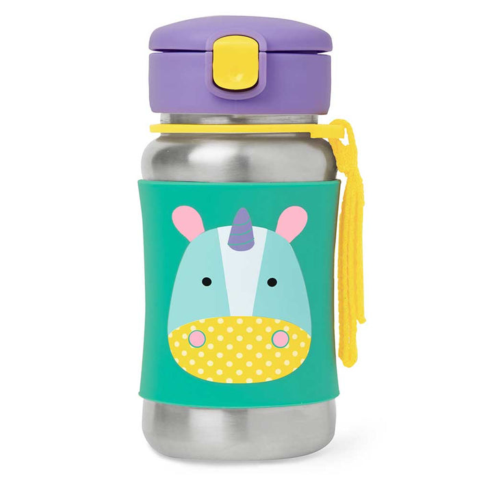 SkipHop - Zoo Stainless Steel Straw Bottle - Unicorn