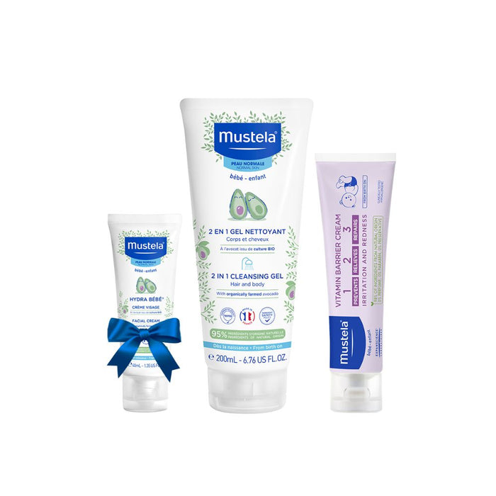 Mustela My First Products Gift set + (FREE )Himalaya Soothing and Protecting Baby Wipes 2 - 112 Pieces