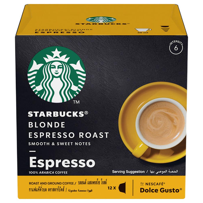 Starbucks Blonde Espresso Roast Coffee Pods Box of 12 66g