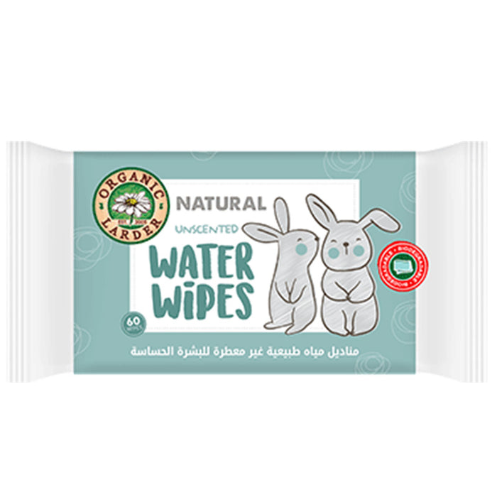 Organic Larder - Natural Unscented Water Wipes - Single Pack