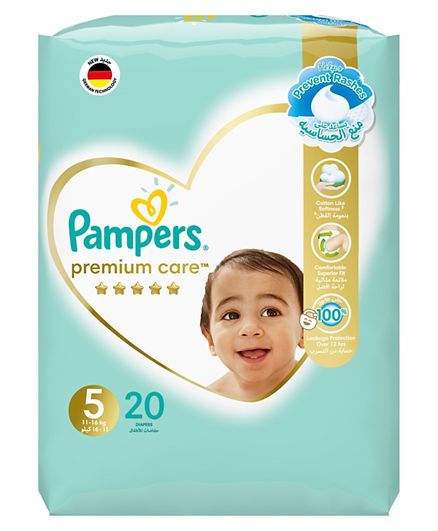 Pampers Premium Care Taped Diapers Size 5 - 20 Baby Diapers