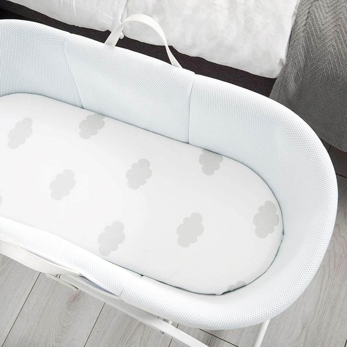 Sheet Set Shnuggle Fitted Sheets Shnuggle Moses Basket Cloud