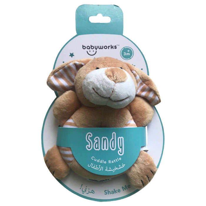 Babyworks - Cuddle Rattle - Sandy Dog