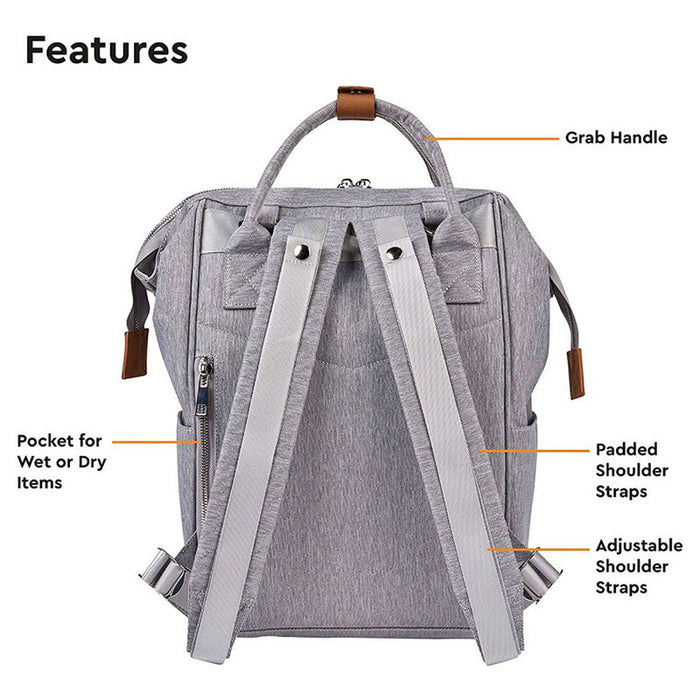 Bababing Mani Backpack Changing Bag - Grey Marl