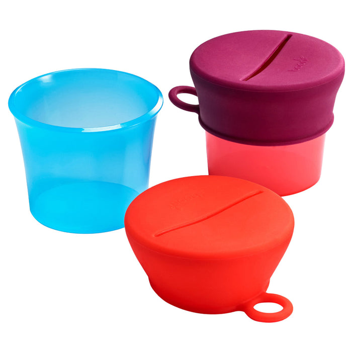 Boon - Snug Snack Containers With Stretchy Silicone Lids - Pink