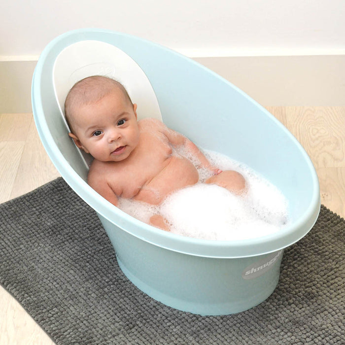 Shnuggle - Baby Bath Tub - Soft Blue With Grey