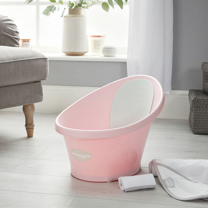 Shnuggle - Baby Bath Tub - Soft Pink With Grey