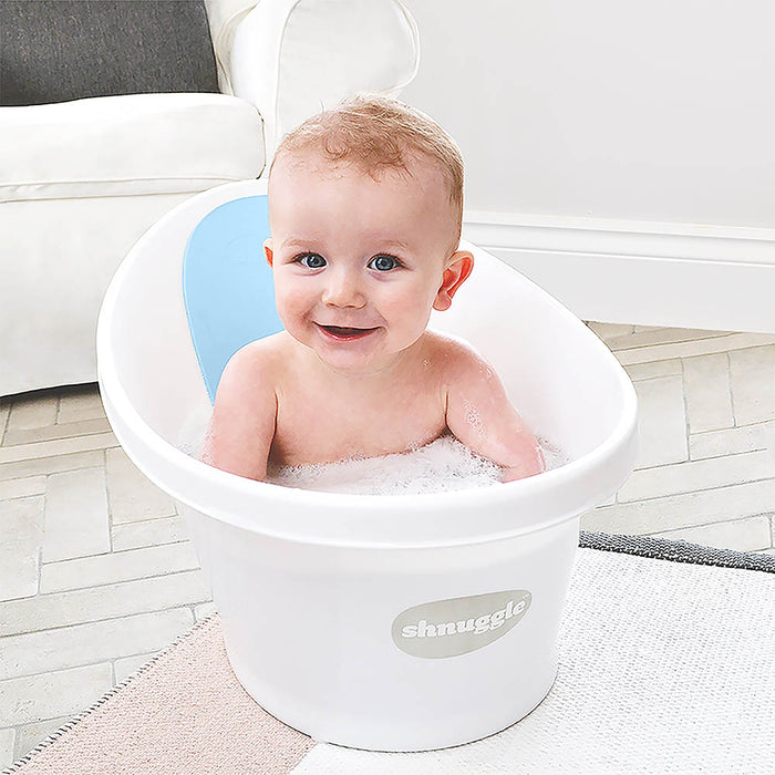 Shnuggle - Baby Bath Tub - White With Blue