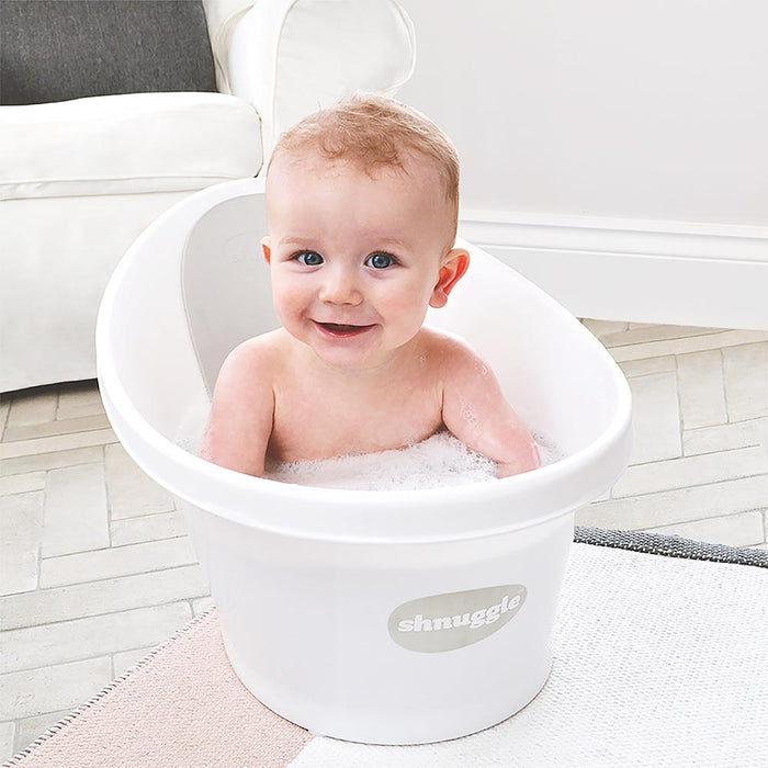 Shnuggle - Baby Bath Tub - White With Grey