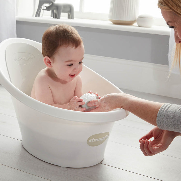 Shnuggle - Baby Bath Tub - White With Grey