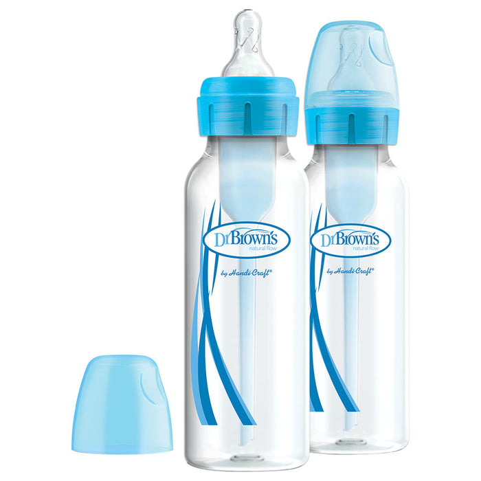 Dr. Browns 250ml Narrow-Neck Options+ Blue Baby Bottle 2pcs