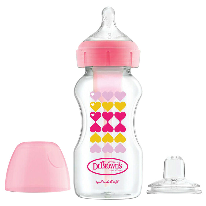 Dr. Browns - Wide-Neck Options+ Hearts Sippy Spout Bottle 270ml